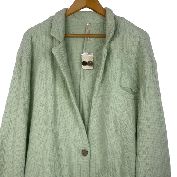 Free People Like A Cloud Blazer Light Green X-Large NWT - Picture 4 of 11